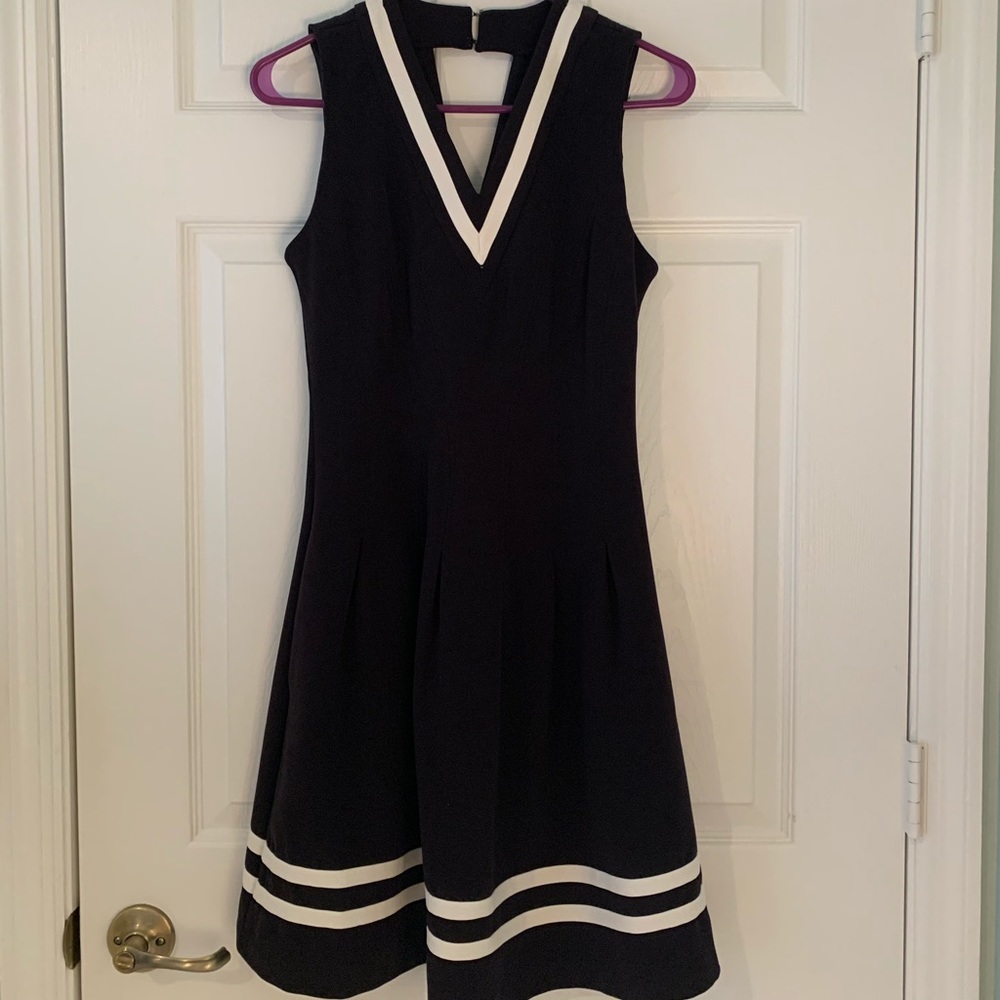 H&M Black V-Neck Tennis Midi Dress